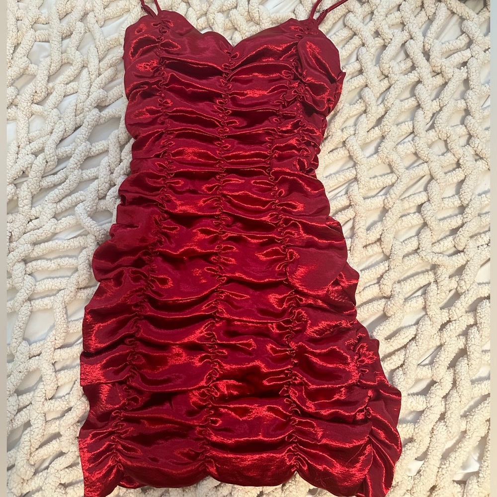 lucy in the sky red bodycon dress in size small